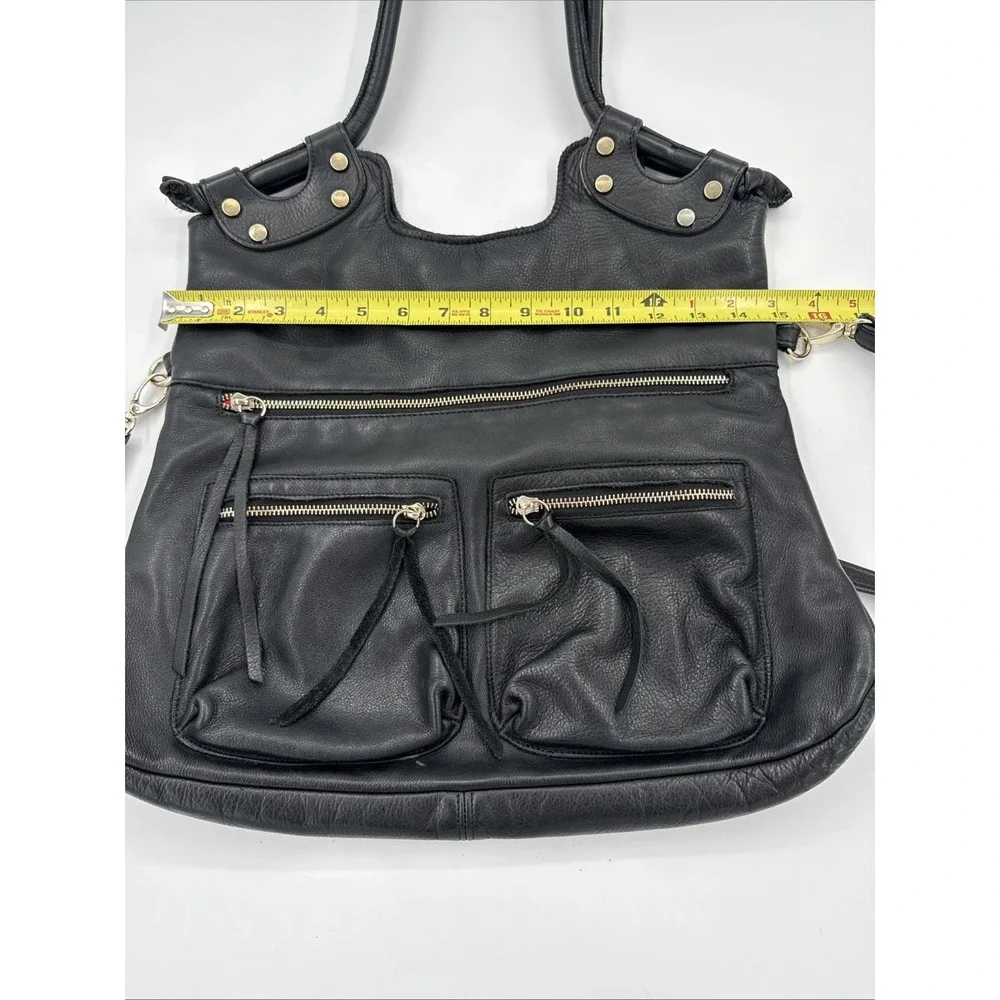 GG Boss Black Leather Large Hobo Bag Vintage Y2K